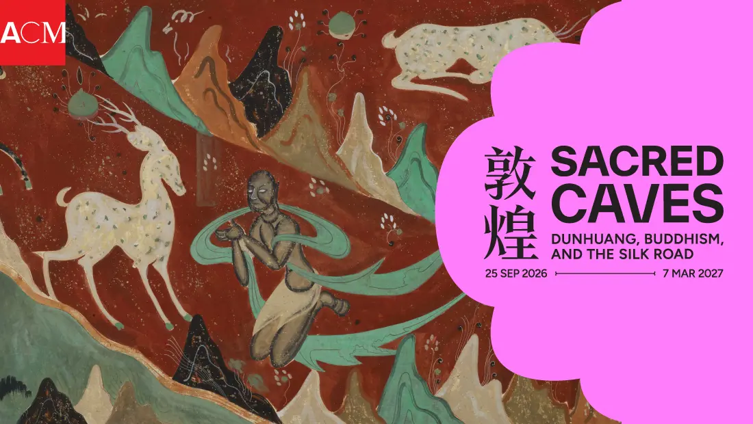 <div class="render-template" data-v-16aaa2be="" data-v-6eb7c625="">
<h1 class="display-formatted sans-serif"><span class="value" data-v-0d2e2cce="">Sacred Caves: Dunhuang, Buddhism, and the Silk Road</span></h1>
</div>
<p> </p>